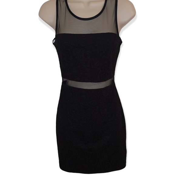✨ FOREVER 21 BODYCON SHEER WAIST NIGHT OUT DRESS - SMALL - Picture 1 of 3